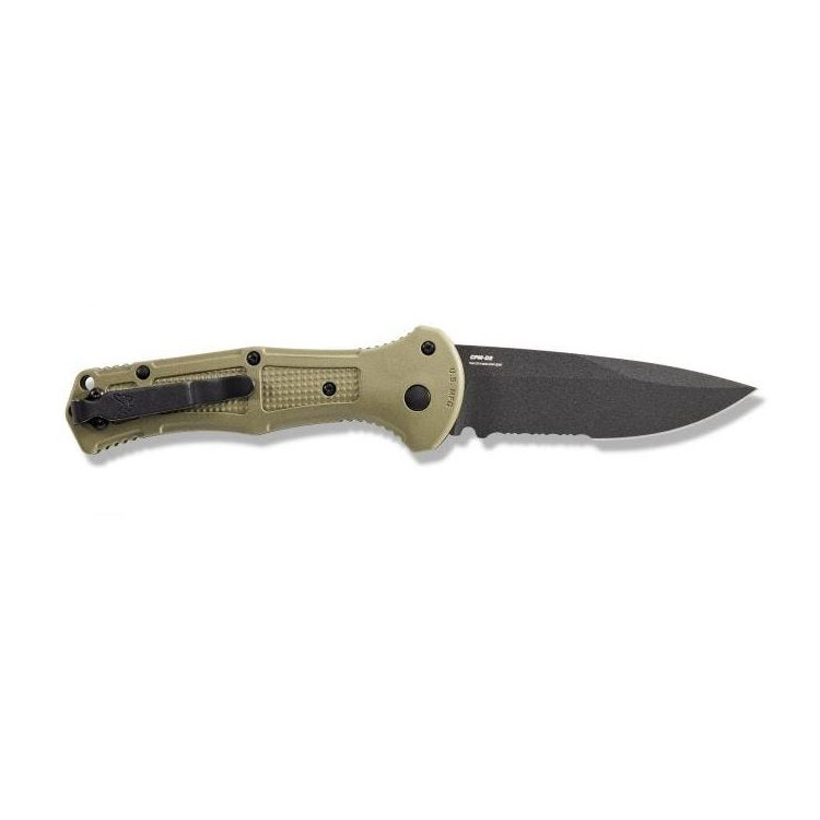 Benchmade 9070BK-1 Green Claymore - Serrated - Push Button Automatic - Image 3